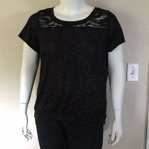 Black shirt with touches of lace